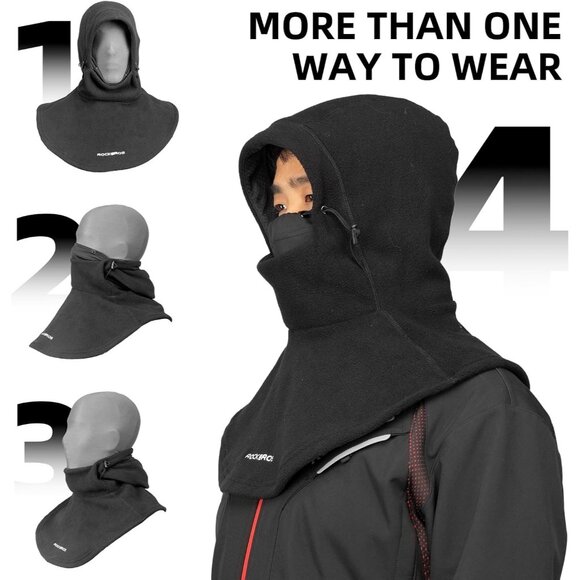 Black Ski Mask Winter Balaclava Thermal Full Face Windproof Mask for Men - Picture 5 of 7